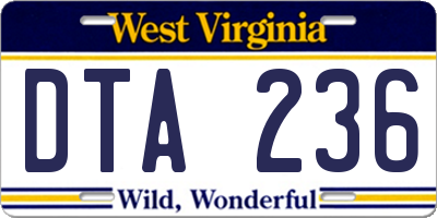 WV license plate DTA236
