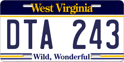 WV license plate DTA243