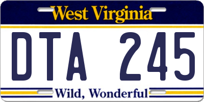 WV license plate DTA245