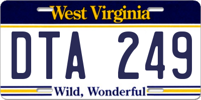 WV license plate DTA249