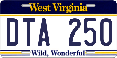 WV license plate DTA250