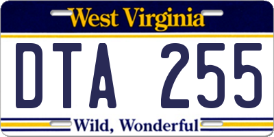 WV license plate DTA255
