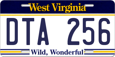 WV license plate DTA256