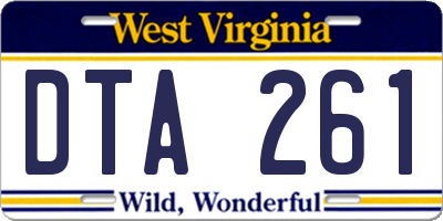 WV license plate DTA261