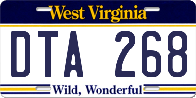WV license plate DTA268