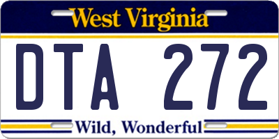 WV license plate DTA272