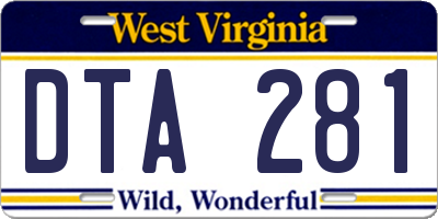 WV license plate DTA281