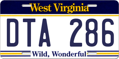 WV license plate DTA286