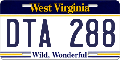 WV license plate DTA288