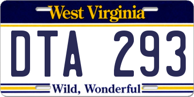WV license plate DTA293
