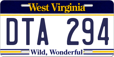 WV license plate DTA294
