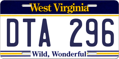 WV license plate DTA296