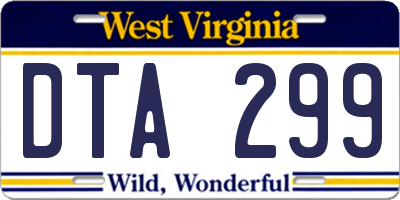 WV license plate DTA299