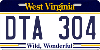 WV license plate DTA304