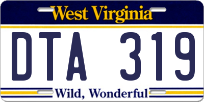 WV license plate DTA319