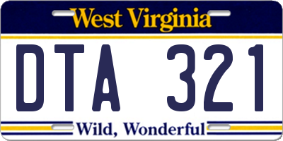 WV license plate DTA321