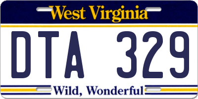 WV license plate DTA329