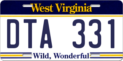 WV license plate DTA331