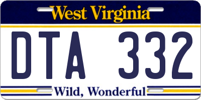 WV license plate DTA332