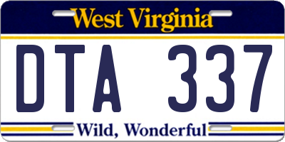 WV license plate DTA337