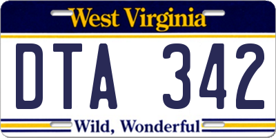 WV license plate DTA342