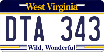 WV license plate DTA343