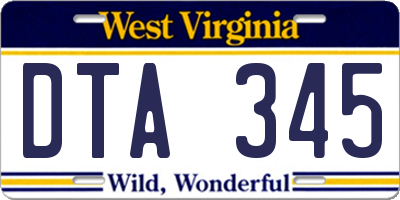WV license plate DTA345