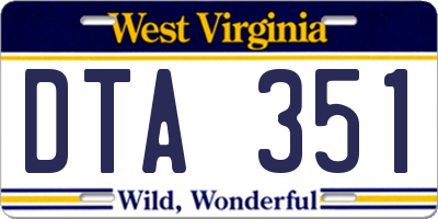 WV license plate DTA351