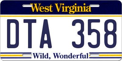 WV license plate DTA358