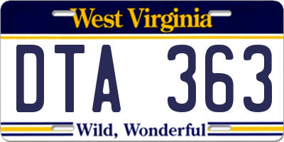 WV license plate DTA363