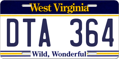 WV license plate DTA364