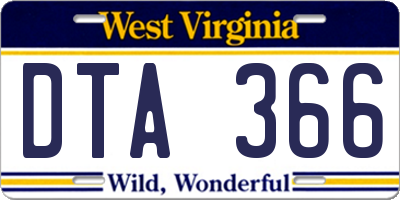 WV license plate DTA366