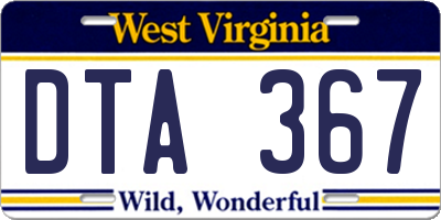 WV license plate DTA367