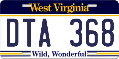 WV license plate DTA368