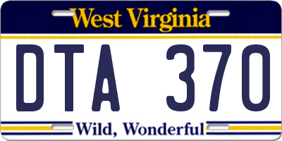 WV license plate DTA370