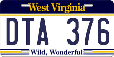 WV license plate DTA376
