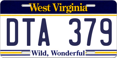 WV license plate DTA379