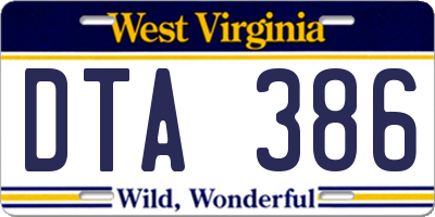 WV license plate DTA386