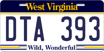WV license plate DTA393