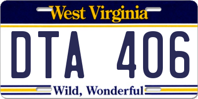WV license plate DTA406