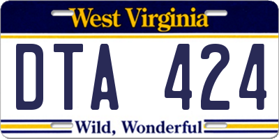 WV license plate DTA424