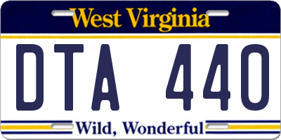 WV license plate DTA440