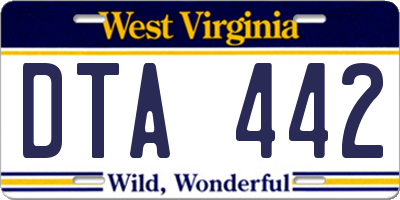 WV license plate DTA442