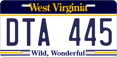 WV license plate DTA445