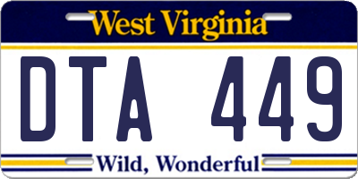 WV license plate DTA449