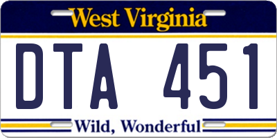WV license plate DTA451