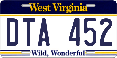 WV license plate DTA452