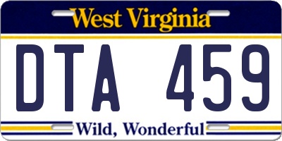 WV license plate DTA459