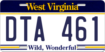 WV license plate DTA461