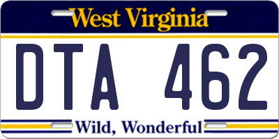 WV license plate DTA462